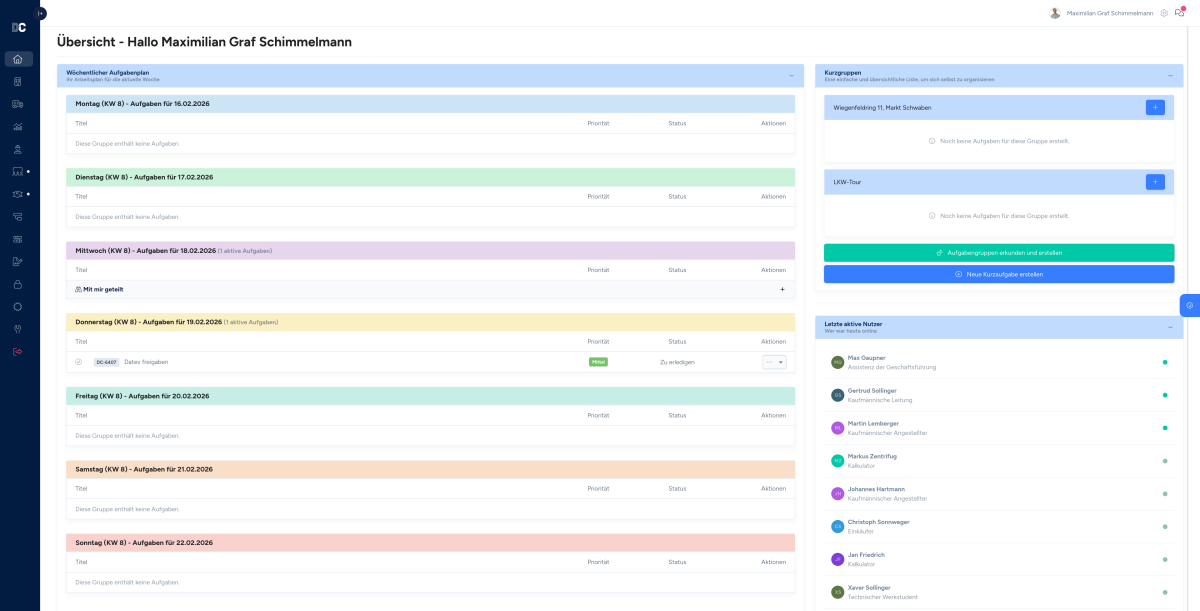 DigiConstruct Dashboard — Projektübersicht auf dem Desktop